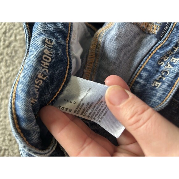 AE AMERICAN EAGLE HI RISE SHORTIE STRETCH WOMENS JEAN SHORTS SIZE 8 - Picture 4 of 4